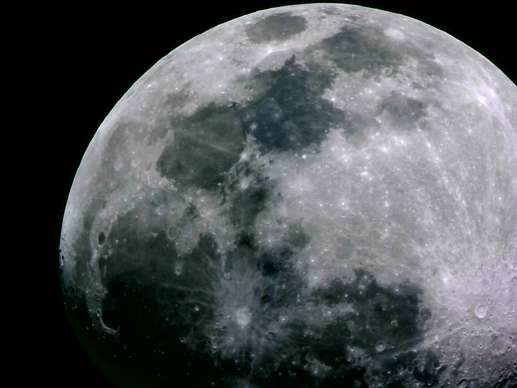 Close-up of moon craters